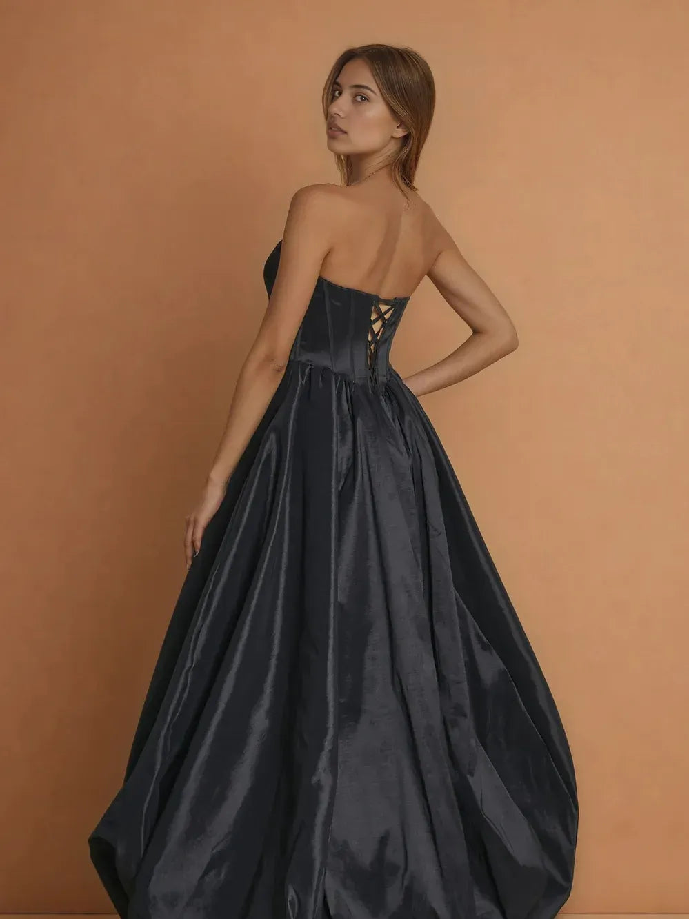 Strapless Corset Ruffles Floor-Length Formal Dress