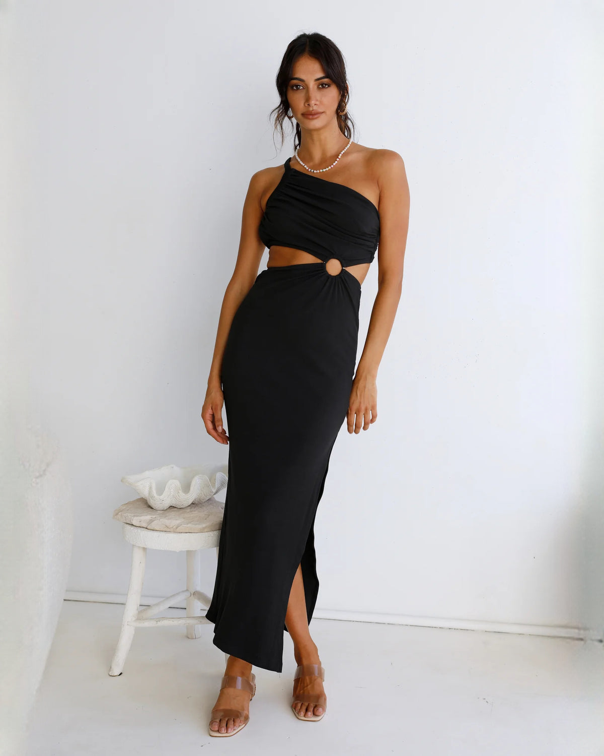 Sleek Destination Bridal Celebration Sleeveless Satin A-Line Maxi Bridesmaid Dress