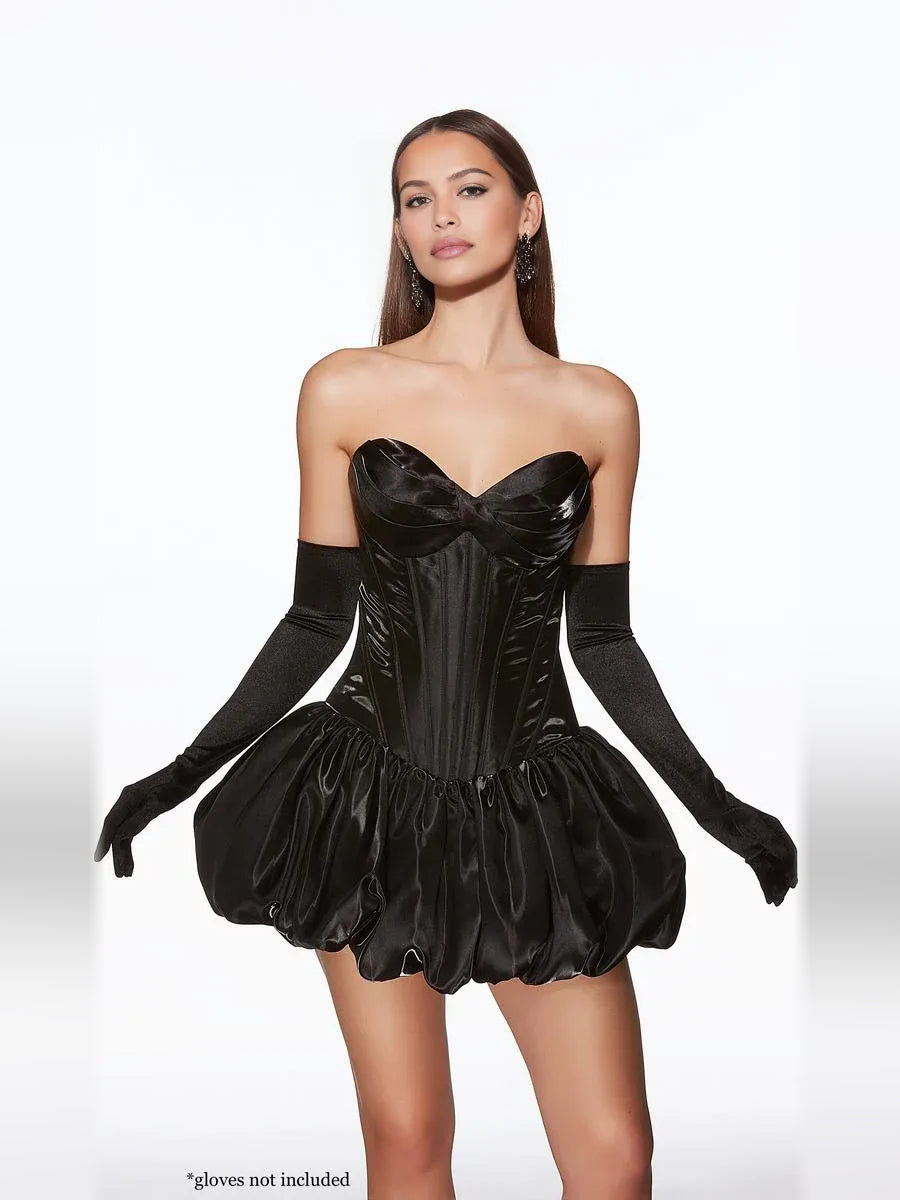 Corset Sweetheart A-Line Mini Satin Homecoming Dress for School Dance