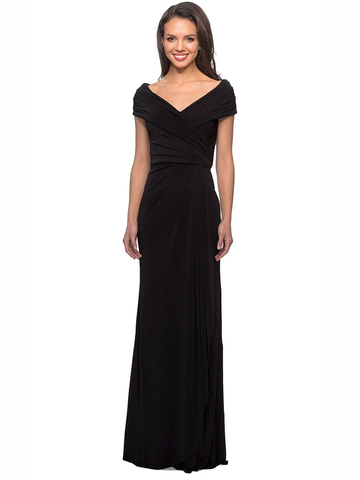 Off-The-Shoulder Ruching Sheath Floor-Length Formal Dress