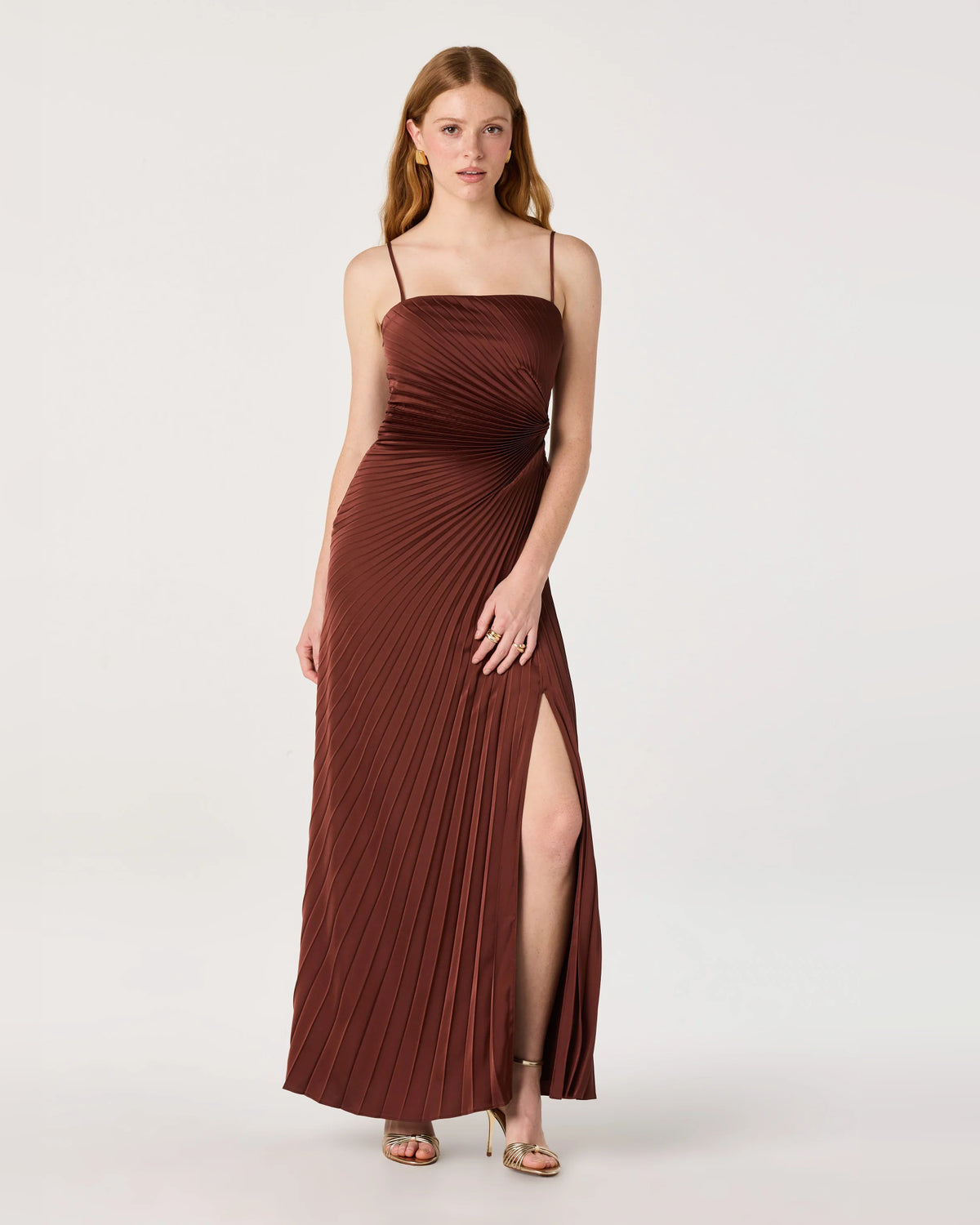 Spaghetti Strap Sheath Maxi Formal Dress for Ceremony Dinner