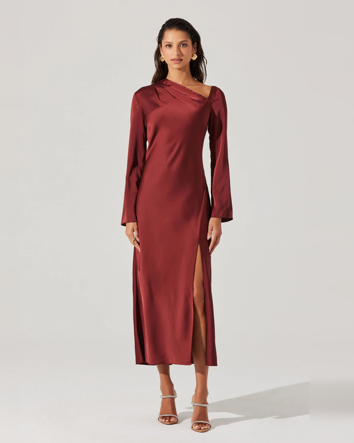 Spaghetti Strap A-Line Maxi Formal Dress for Cocktail Reception