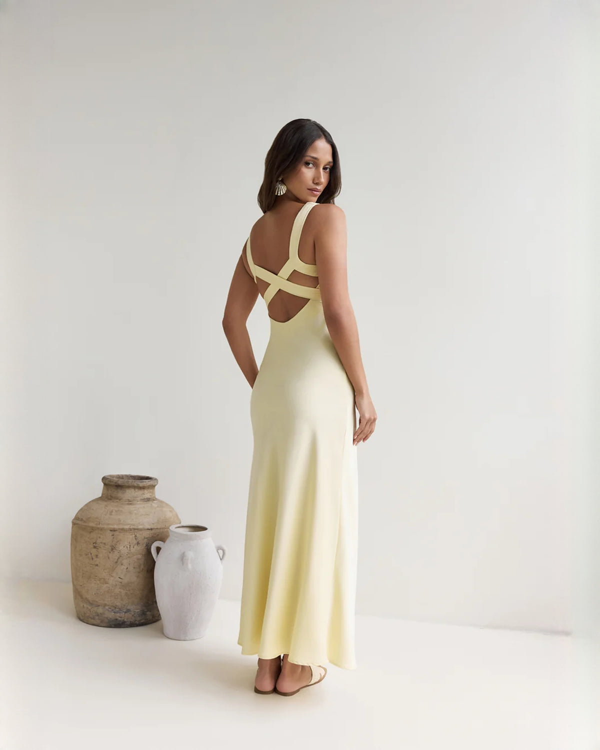 Romantic Destination Formal Evening Sleeveless Satin A-Line Maxi Bridesmaid Dress