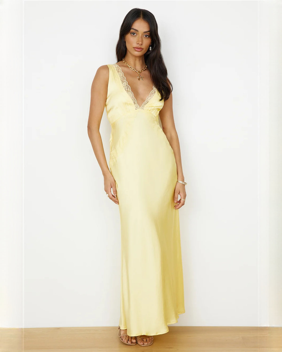 Sleeveless Satin A-Line Maxi Bridesmaid Dress for Bridal Reception