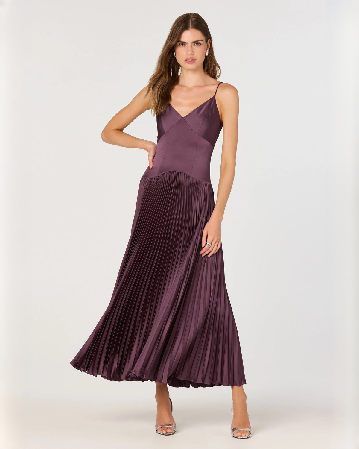 Romantic Special Occasion Sleeveless Satin A-Line Maxi Bridesmaid Dress