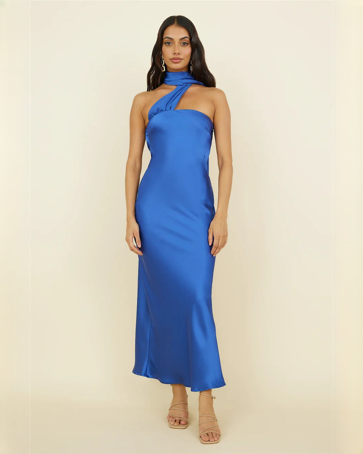 Sleeveless Satin A-Line Maxi Bridesmaid Dress for Wedding Party