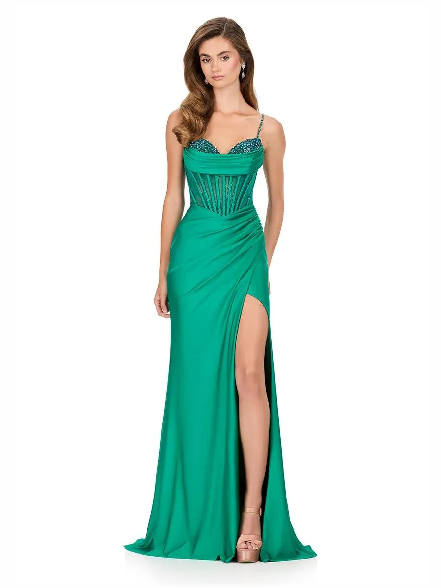 Sweetheart Spaghetti Strap Corset Floor-Length Mermaid Formal Dress