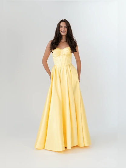 Sweetheart Corset Lace-Up Back Floor-Length Elegant Formal Dress