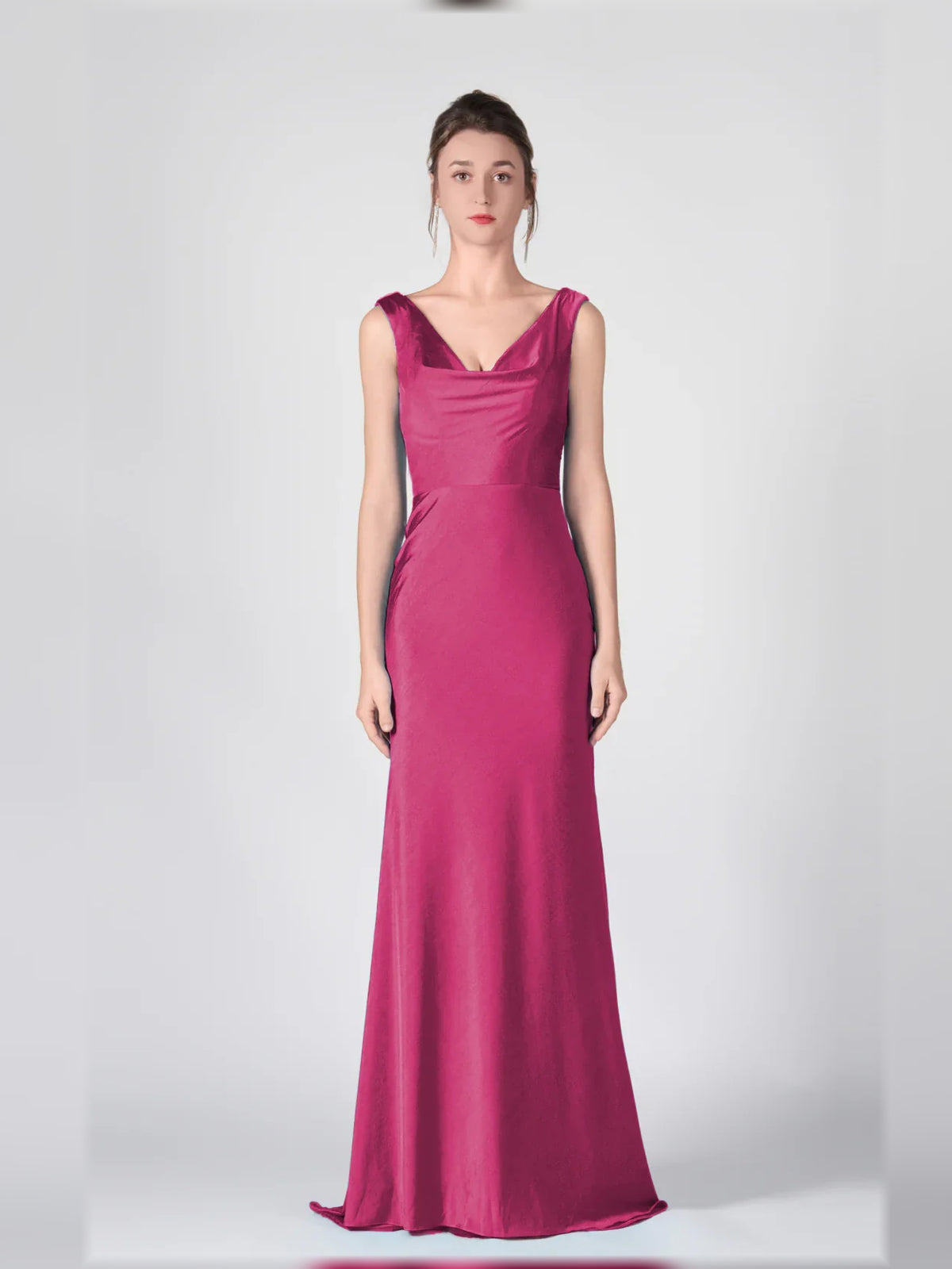V Neck Open Back Mermaid Floor-Length Formal Dress