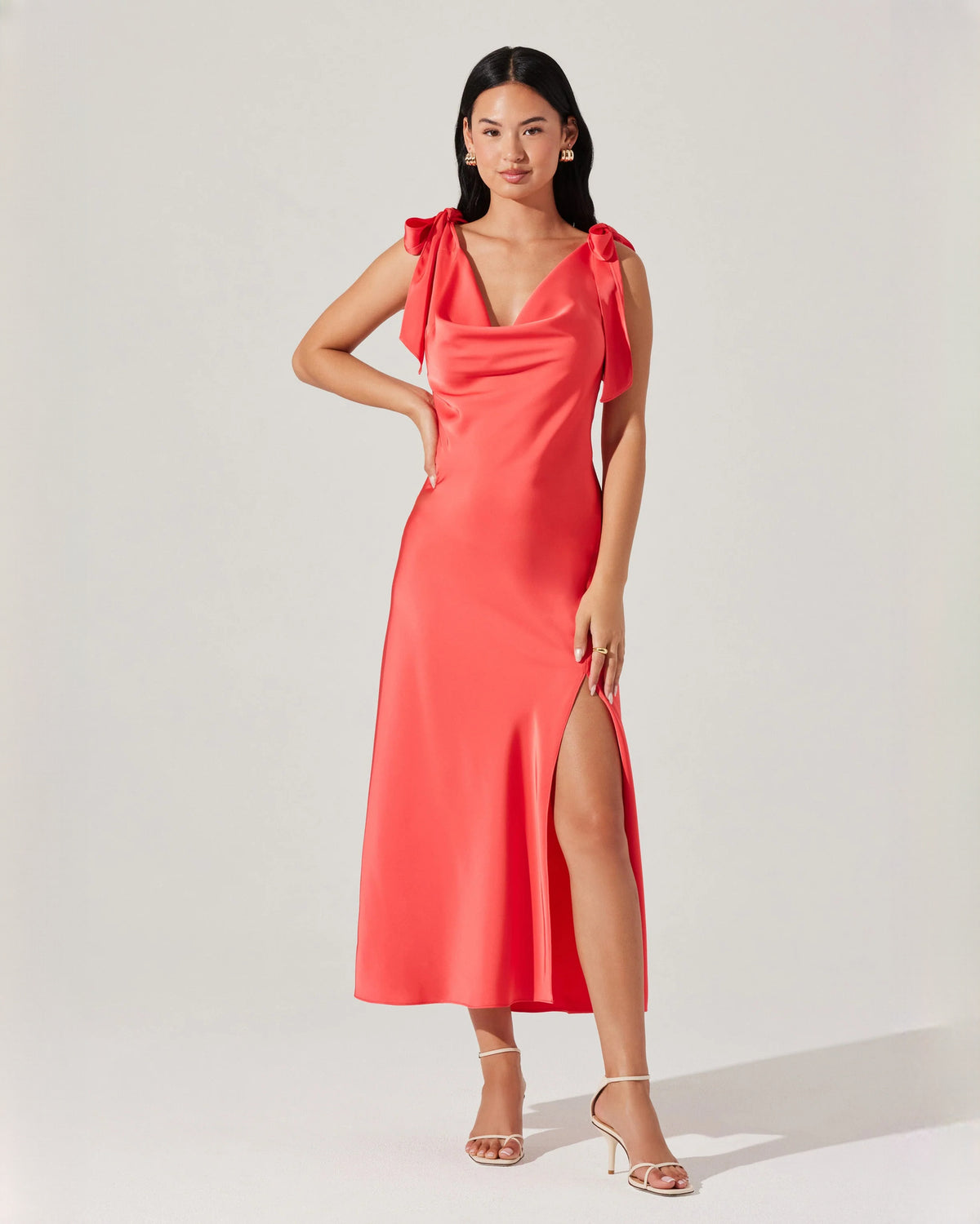 Modern Bridal Party Sleeveless Satin A-Line Maxi Bridesmaid Dress