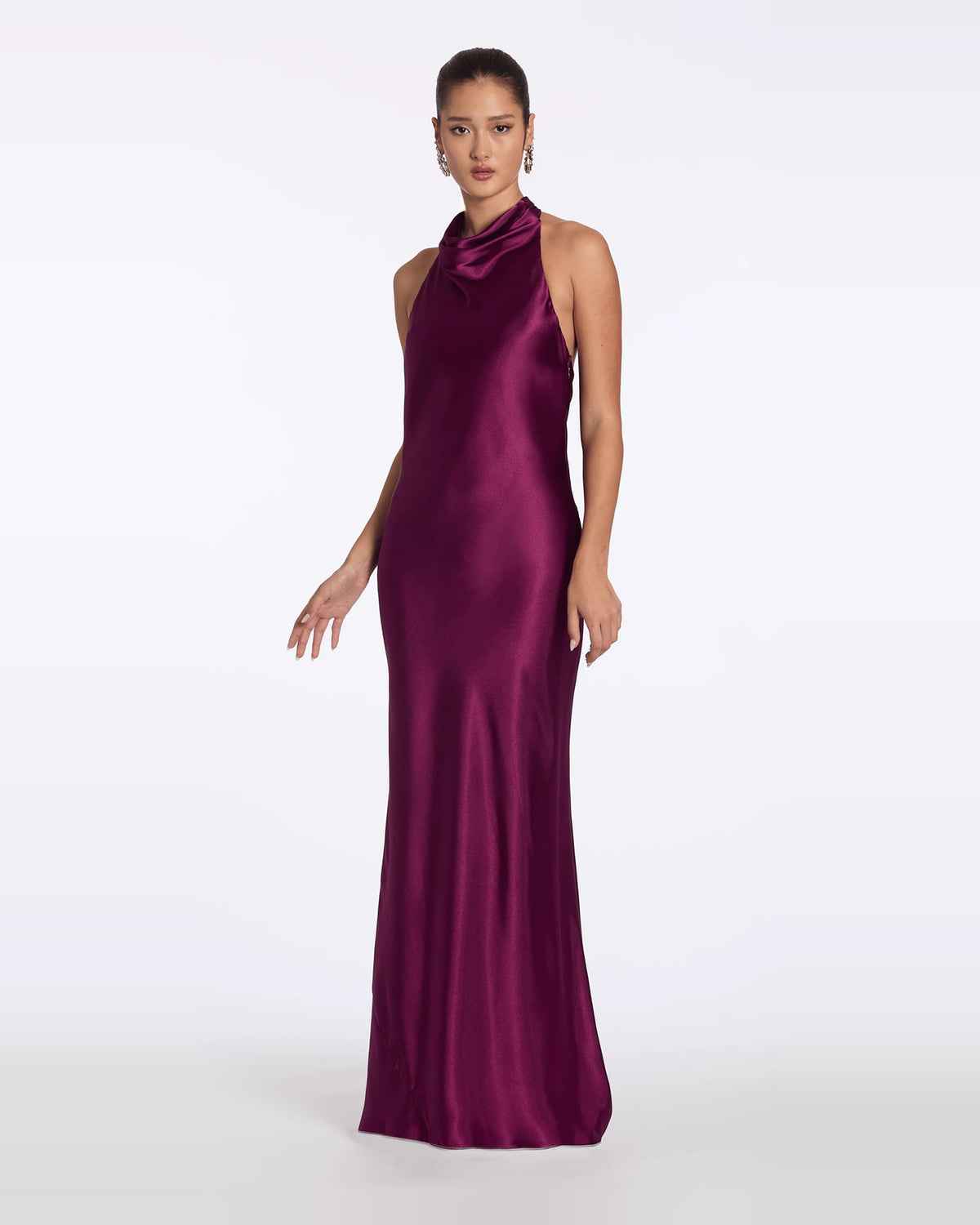 Halter Neck Column Maxi Prom Dress for Hotel Gala