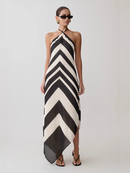 Hope Satin Halter Midi Formal Dress