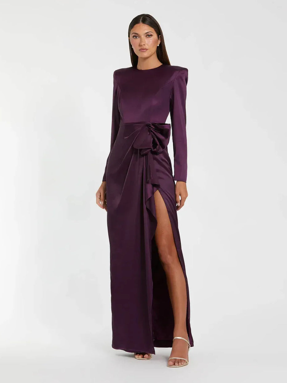 Ruffles Slit Sheath Floor-Length Formal Dress