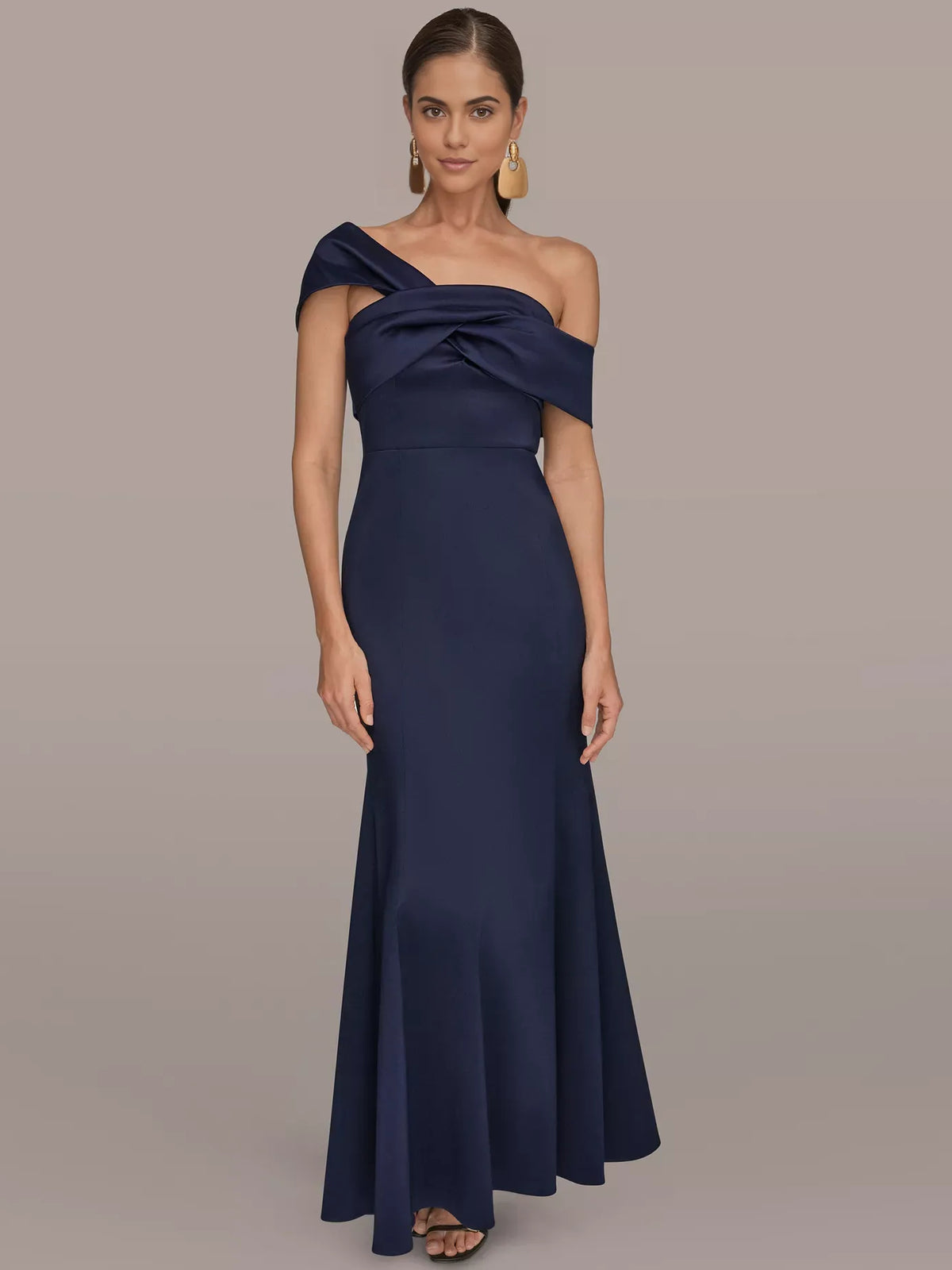 One-Shoulder Mermaid Satin Floor-Length Formal Dress