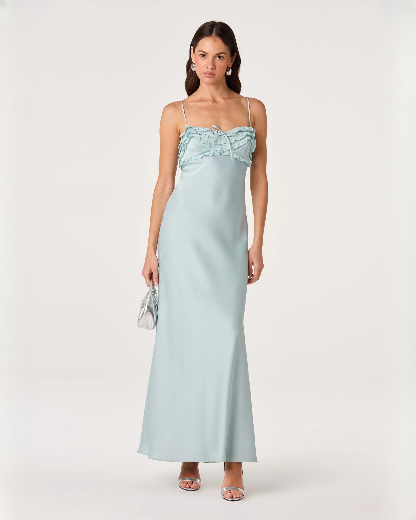 Modern Evening Event Sleeveless Satin A-Line Maxi Bridesmaid Dress