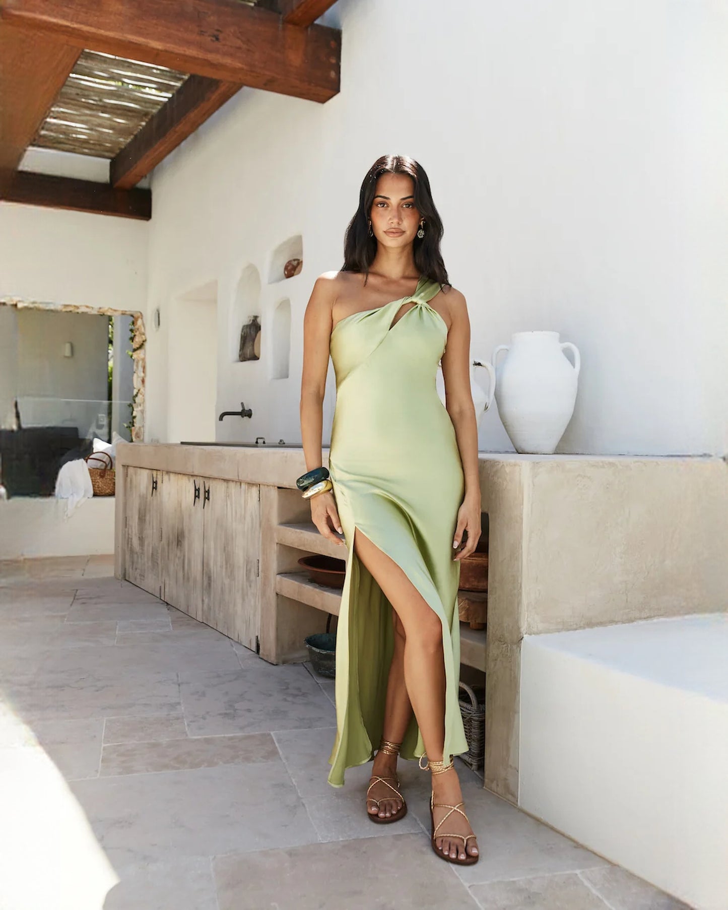 Classic Destination Bridal Celebration Sleeveless Satin A-Line Maxi Bridesmaid Dress