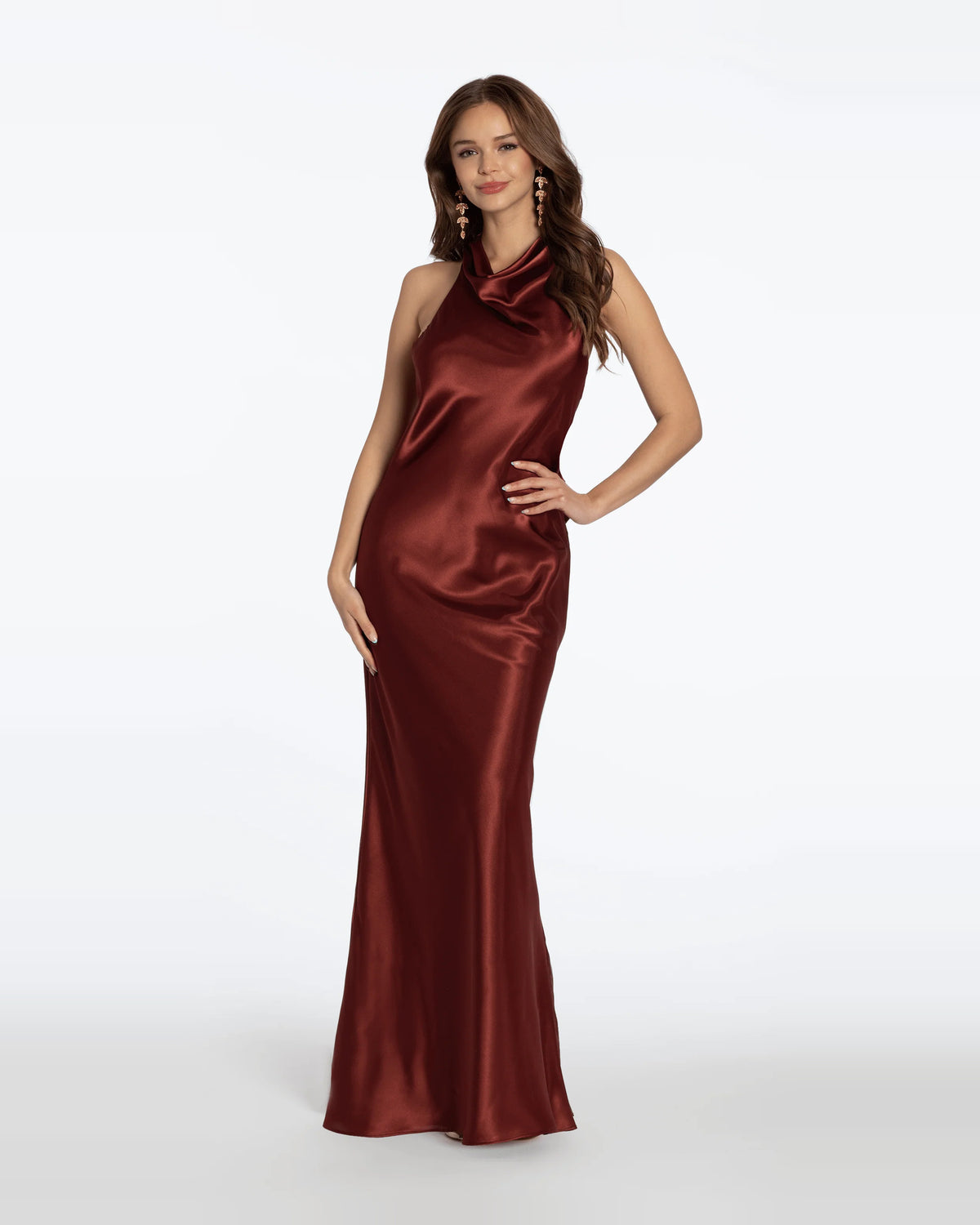 Halter Neck Column Maxi Prom Dress for Hotel Gala