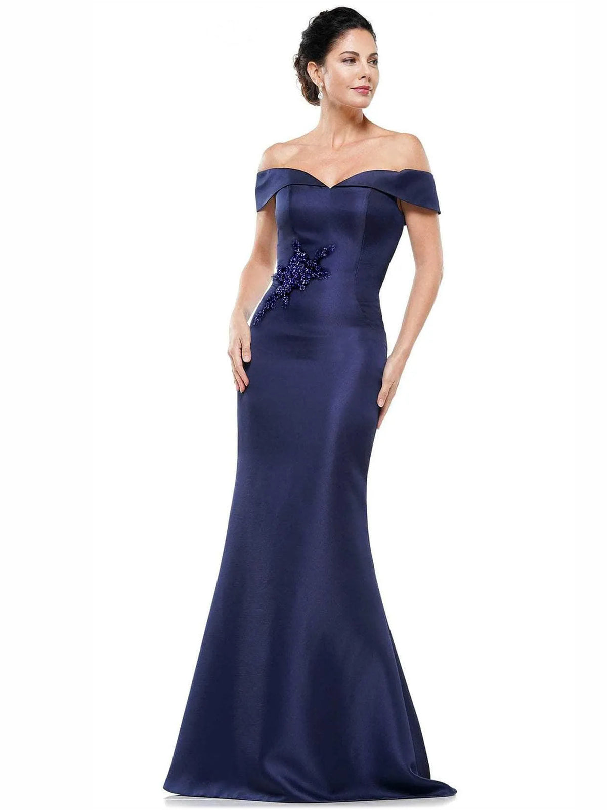 Off-The-Shoulder Beading Mermaid Floor-Length Elegant Formal Dress