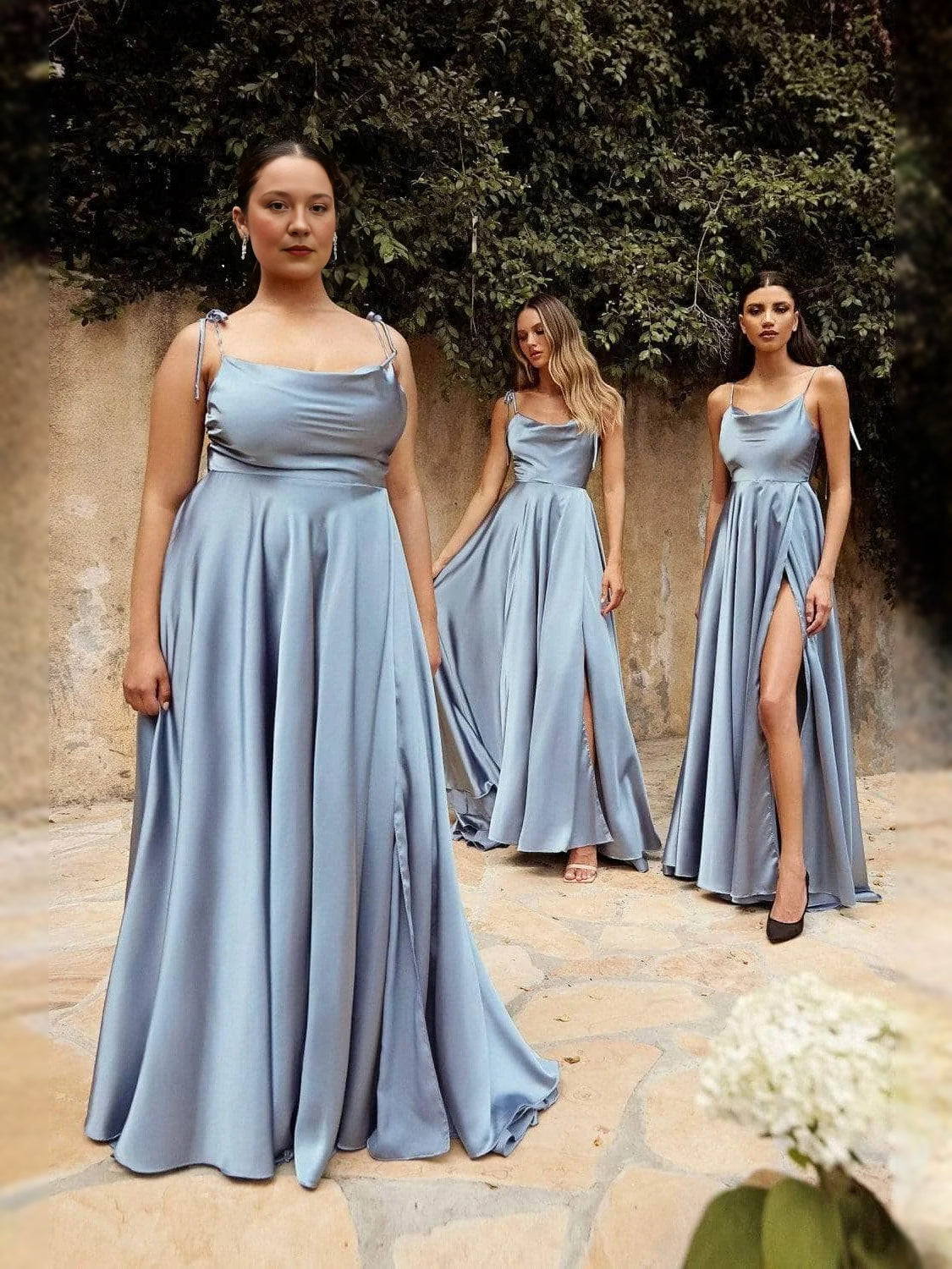 Beaded Slit Sweetheart A-Line Maxi Satin Prom Dress for Gala