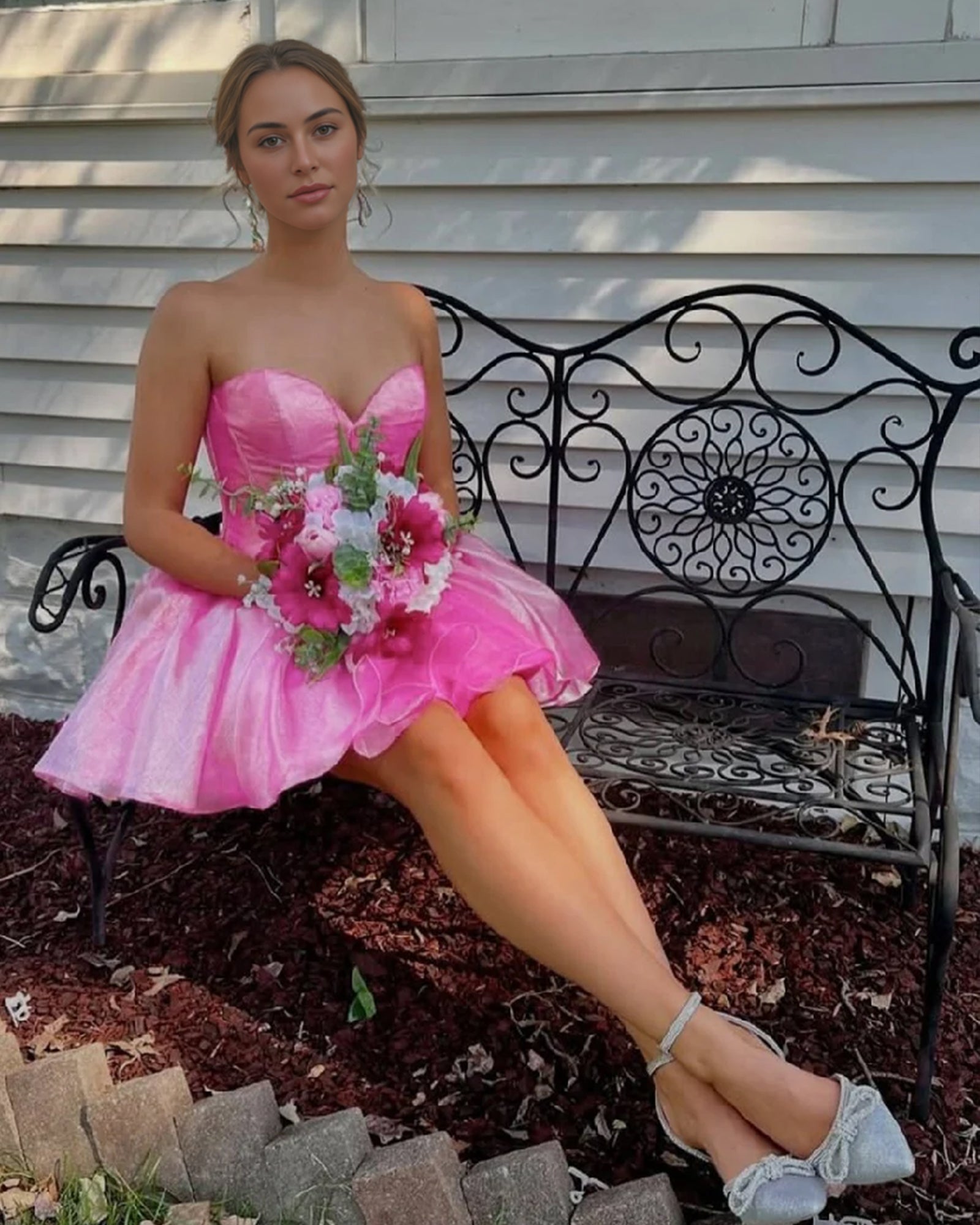 corset bodice tulle party dress