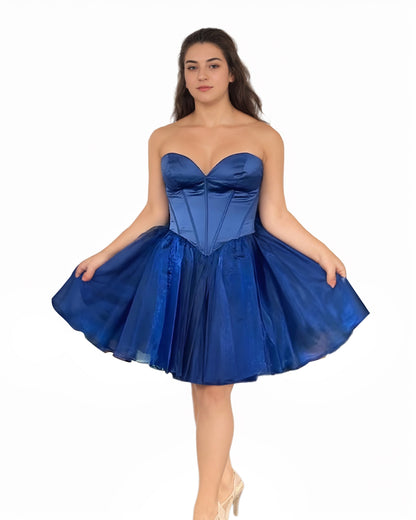 Tulle Strapless Corset Mini Cocktail Homecoming Dress