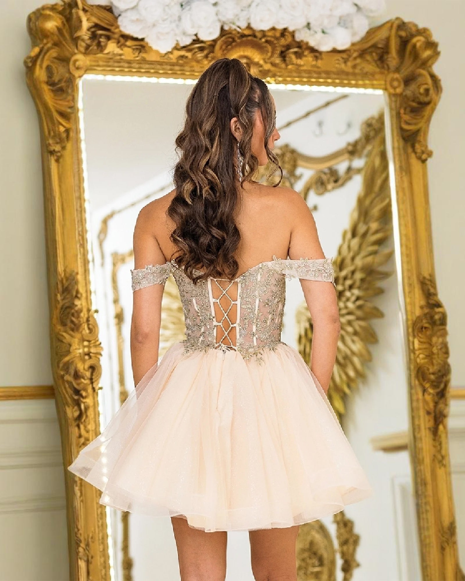 sheer corset mini dress