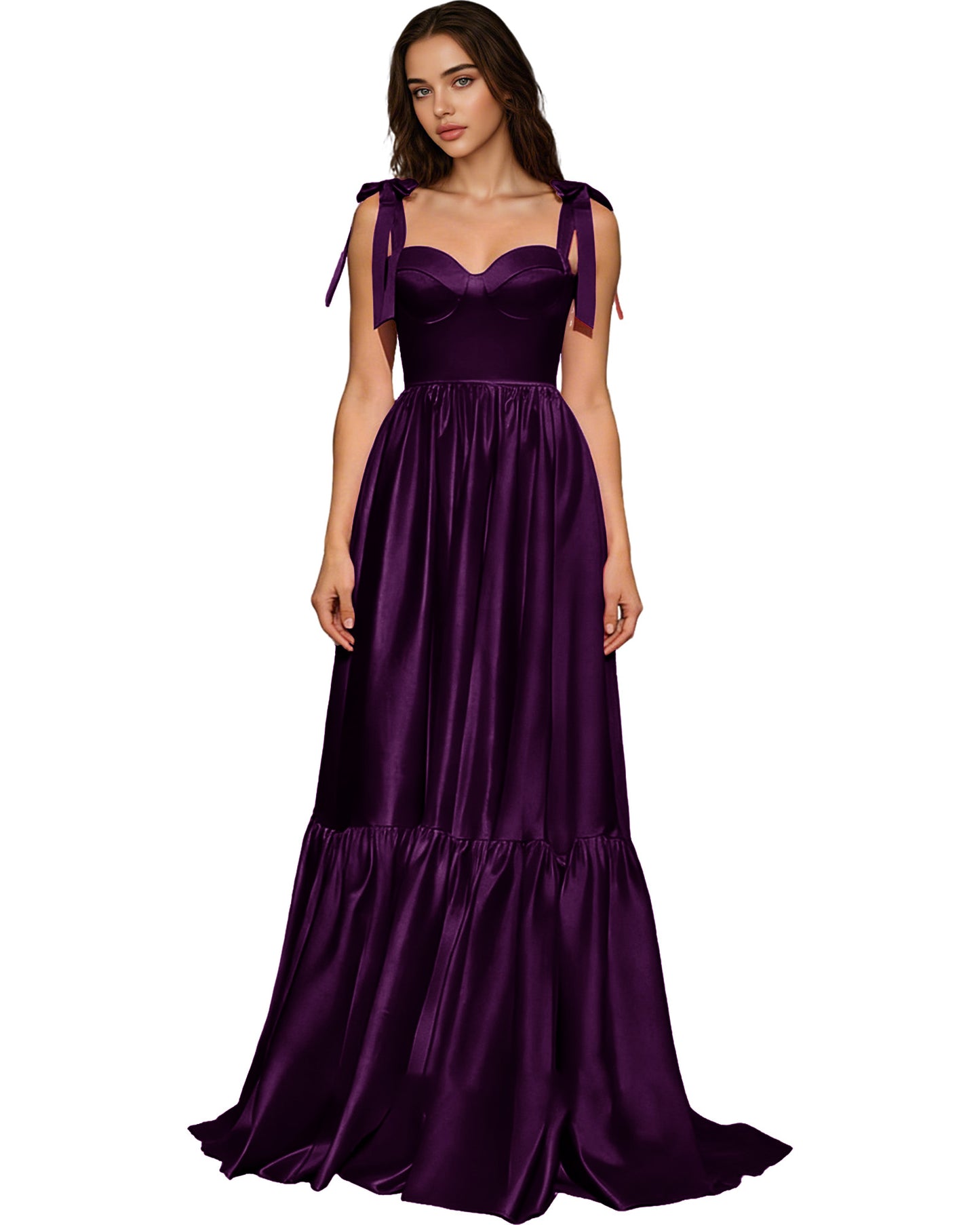 Strapless Black Tulle Ball Gown with Bow Straps and Corset Bodice