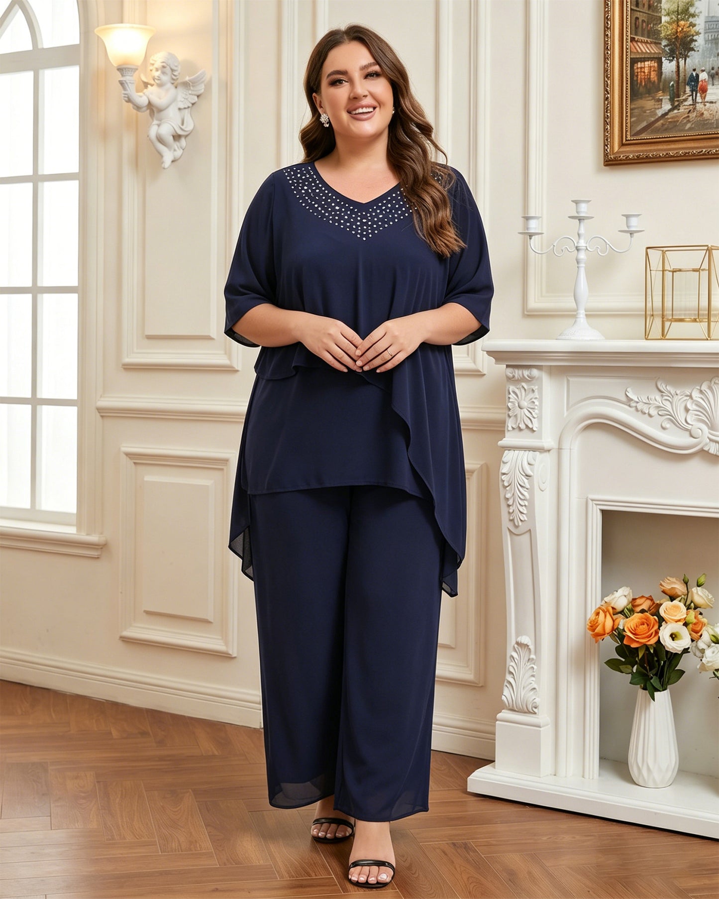 flowing chiffon evening outfit