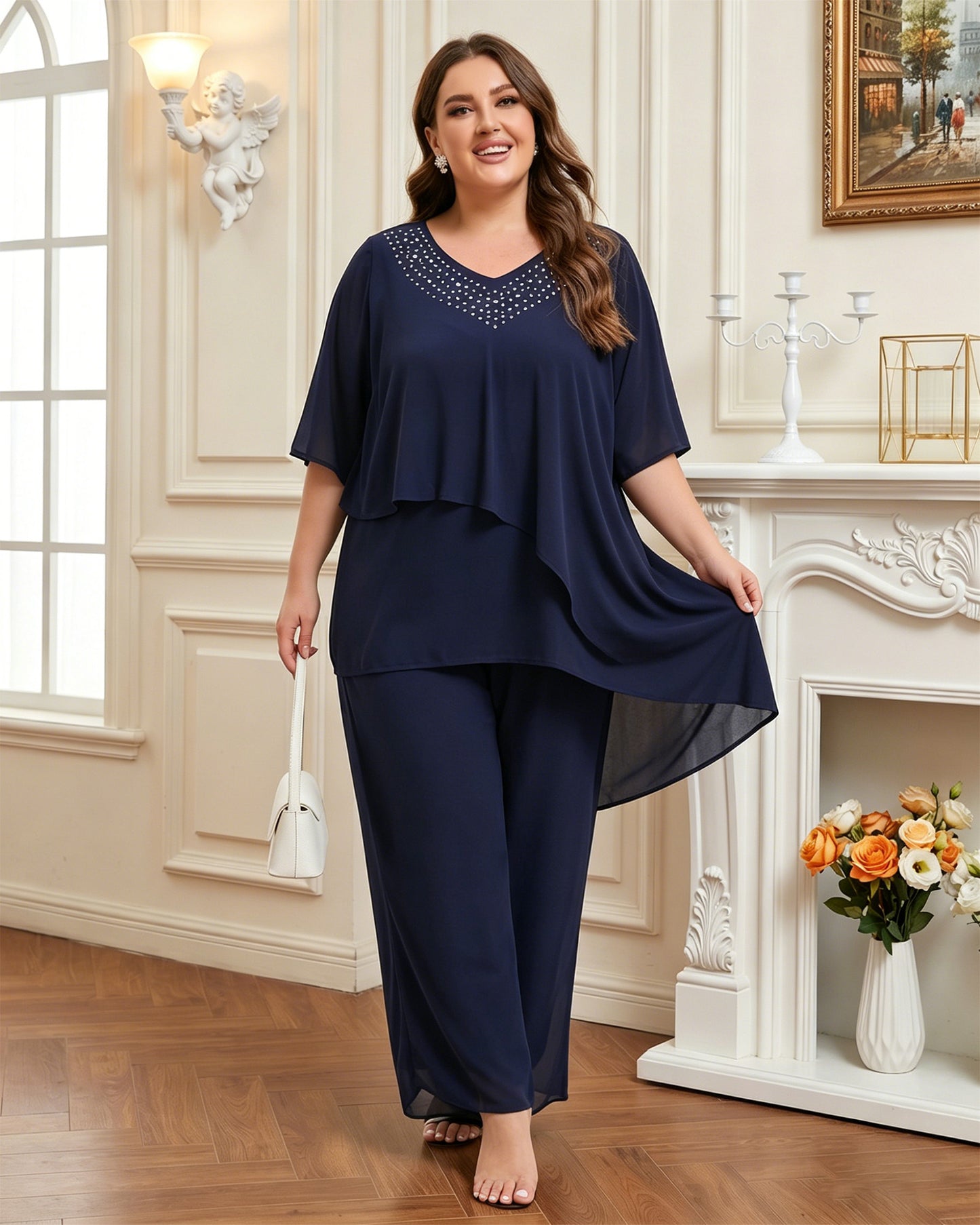 loose half sleeves formal wear