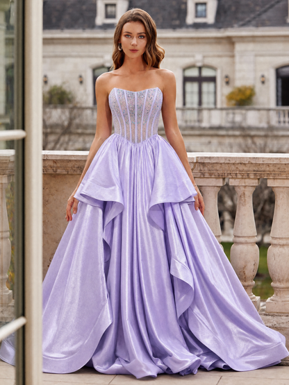 Sheer bodice with exposed boning