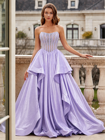 Voluminous tiered ball gown skirt