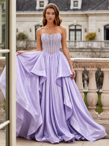Sleeveless formal evening gown