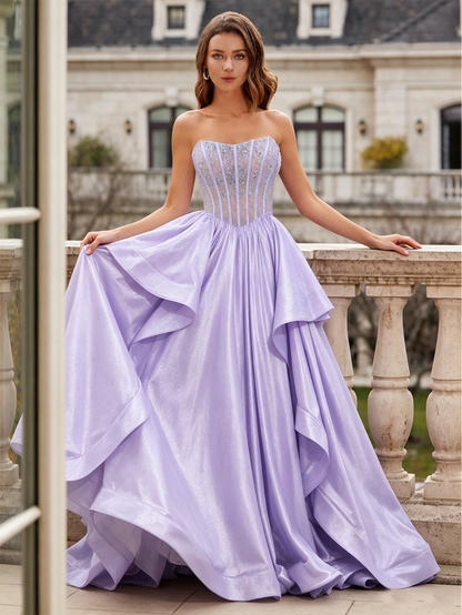 Floor length draped skirt dress