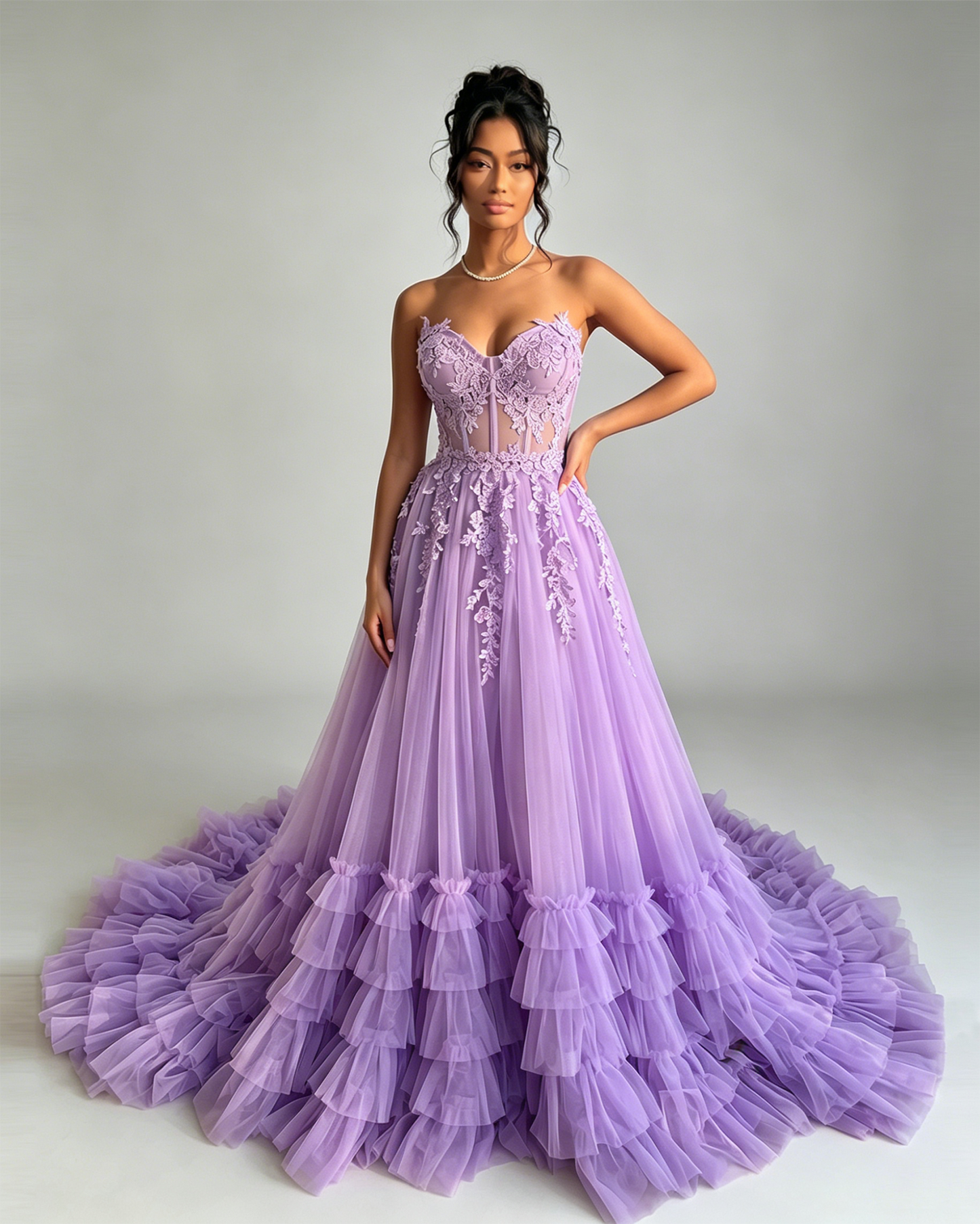 Strapless sweetheart prom dress